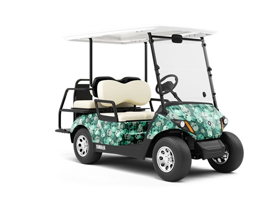 Teal Calvaria Halloween Wrapped Golf Cart