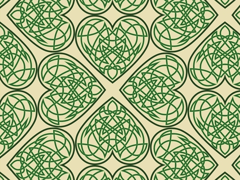 Rwraps™ Green Heart Print Vinyl Wrap Film - Celtic Agonies