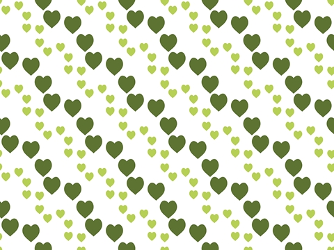 Rwraps™ Green Heart Print Vinyl Wrap Film - Gentle Fall
