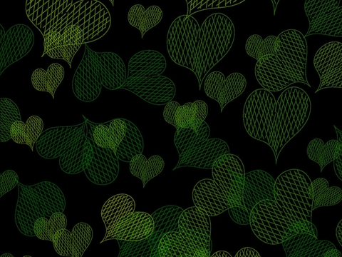 Rwraps™ Green Heart Print Vinyl Wrap Film - Tangled Up