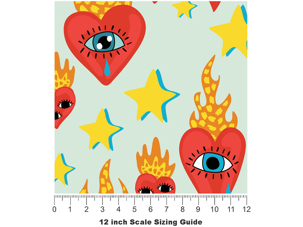 Cant Help Falling Heart Vinyl Film Pattern Size 12 inch Scale