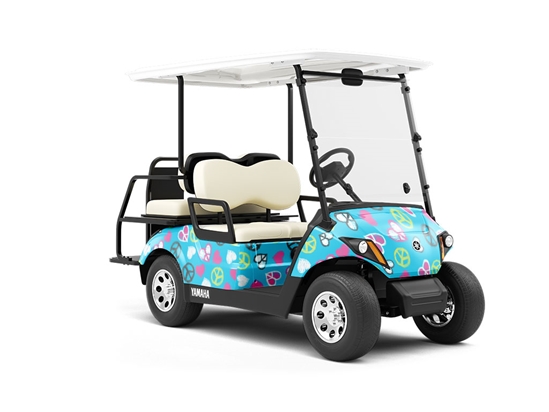 Peace And Love Heart Wrapped Golf Cart