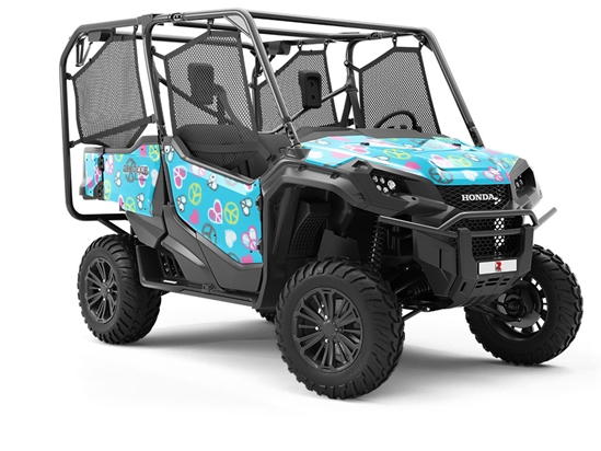 Peace And Love Heart Utility Vehicle Vinyl Wrap