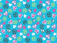 Peace And Love Heart Vinyl Wrap Pattern