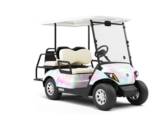 Psychedelic Waves Heart Wrapped Golf Cart