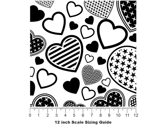 Hearts Bursting Heart Vinyl Film Pattern Size 12 inch Scale