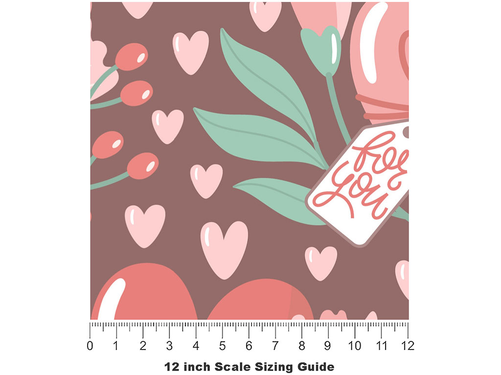 Tied Together Heart Vinyl Film Pattern Size 12 inch Scale