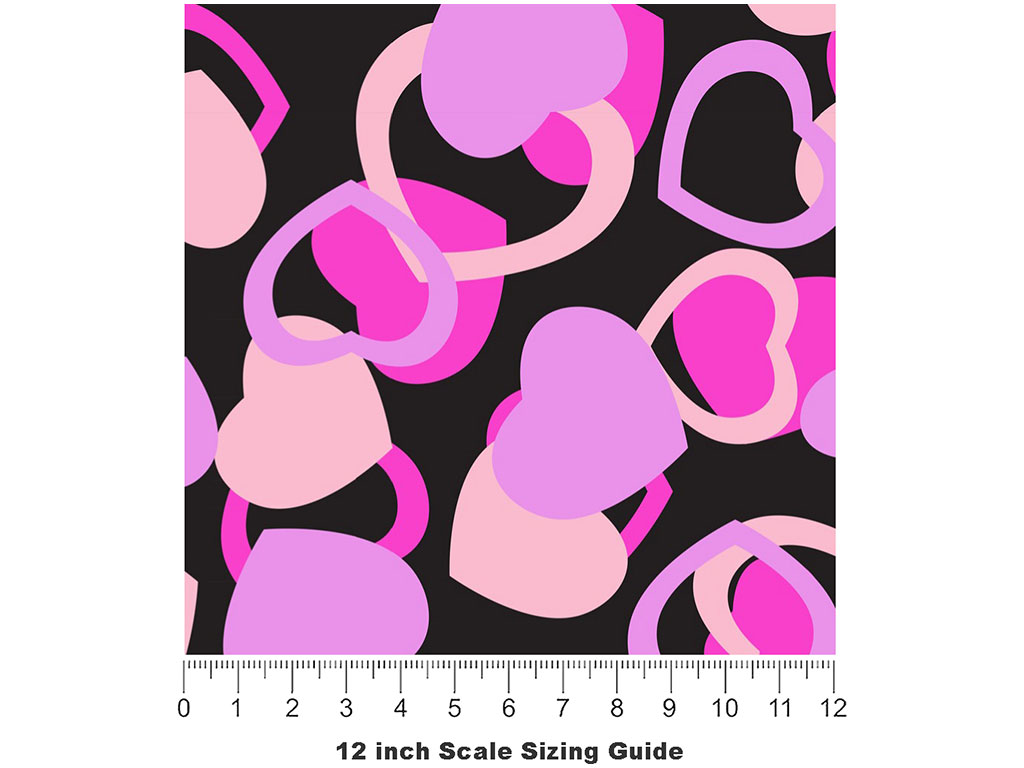 Wrapped Around Heart Vinyl Film Pattern Size 12 inch Scale