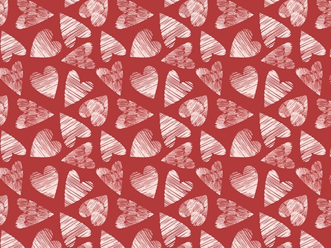 Rwraps™ Red Heart Print Vinyl Wrap Film - Left Breathless