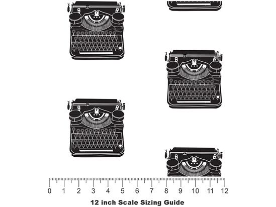 Realistic Typewriter Hobby Vinyl Film Pattern Size 12 inch Scale