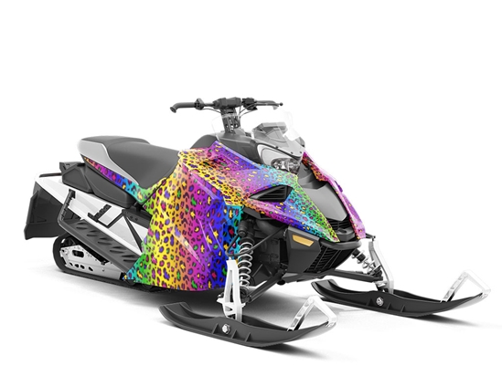 Rainbow Leopard Custom Wrapped Snowmobile