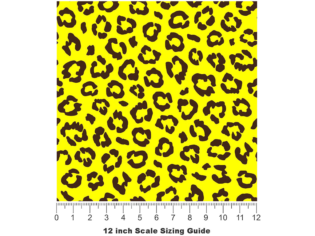 Yellow Leopard Vinyl Film Pattern Size 12 inch Scale