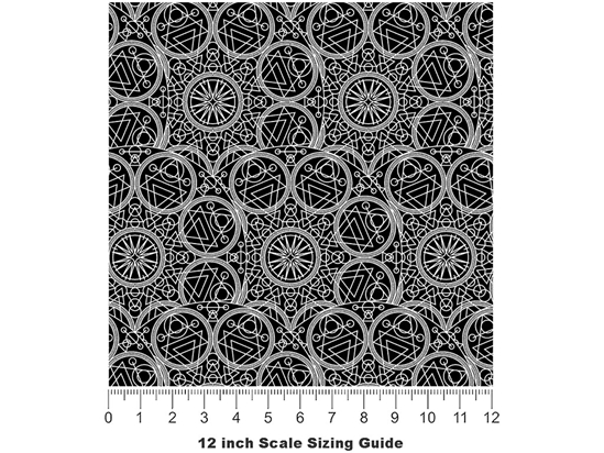 Black Alchemy Mandala Vinyl Film Pattern Size 12 inch Scale