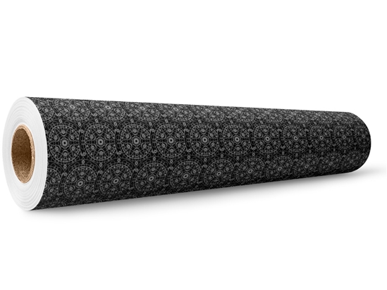 Black Cylindrical Mandala Wrap Film Wholesale Roll