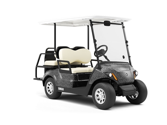 Black Geometric Mandala Wrapped Golf Cart