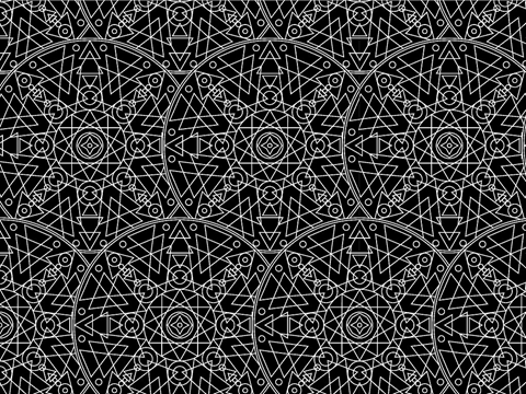 Rwraps™ Mandala Print Vinyl Wrap Film - Black Geometric