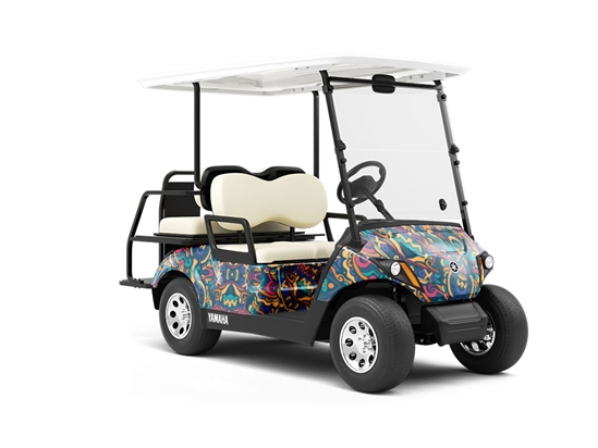 Byzantine Kaleidoscope Mandala Wrapped Golf Cart