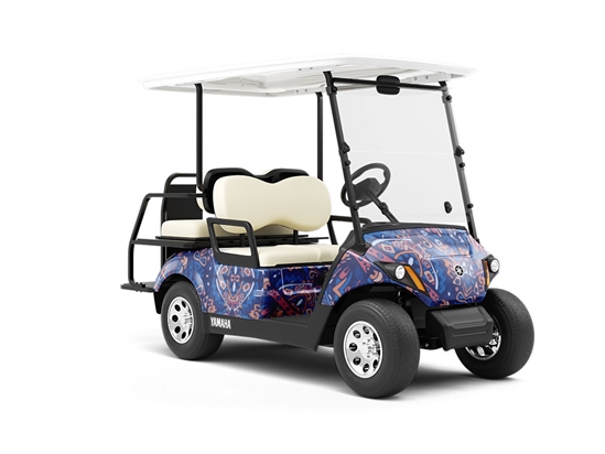 Darkened Snowflake Mandala Wrapped Golf Cart