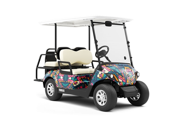 Exuberant Skies Mandala Wrapped Golf Cart