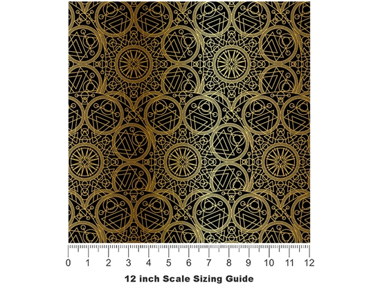 Gold Alchemy Mandala Vinyl Film Pattern Size 12 inch Scale