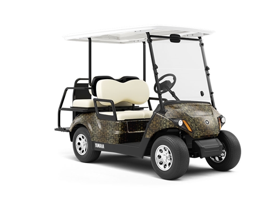 Gold Cylindrical Mandala Wrapped Golf Cart