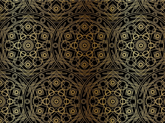 Gold Polygons Mandala Vinyl Wrap Pattern