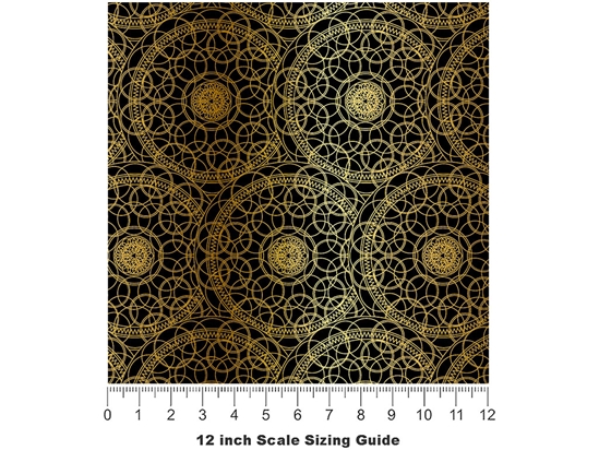 Gold Venn Mandala Vinyl Film Pattern Size 12 inch Scale