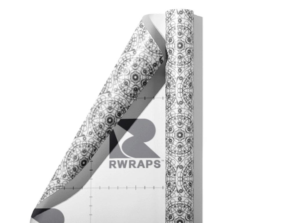 White Cylindrical Mandala Wrap Film Sheets