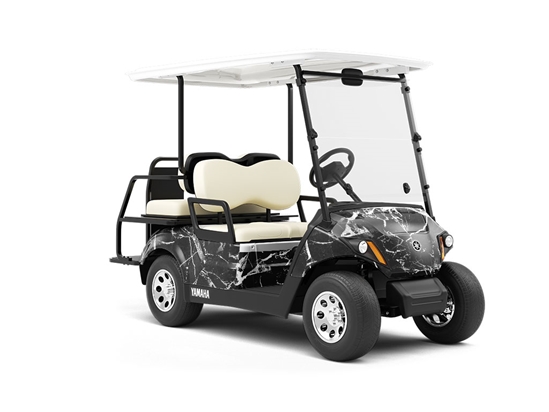 Picasso Black Marble Wrapped Golf Cart