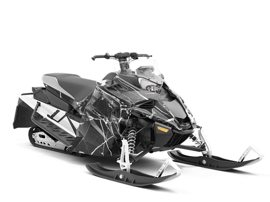 Picasso Black Marble Custom Wrapped Snowmobile