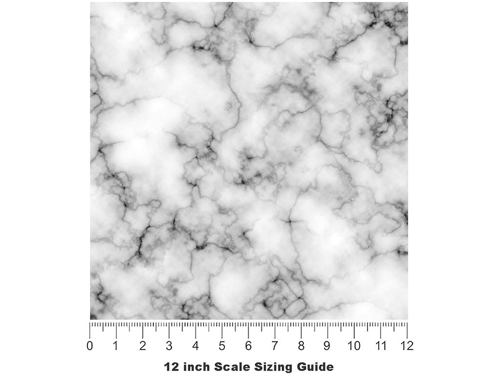 White  Marble Vinyl Film Pattern Size 12 inch Scale