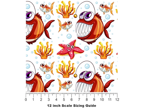 Agreeable Angler Marine Life Vinyl Film Pattern Size 12 inch Scale