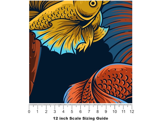 Alpha Betta Fish Marine Life Vinyl Film Pattern Size 12 inch Scale