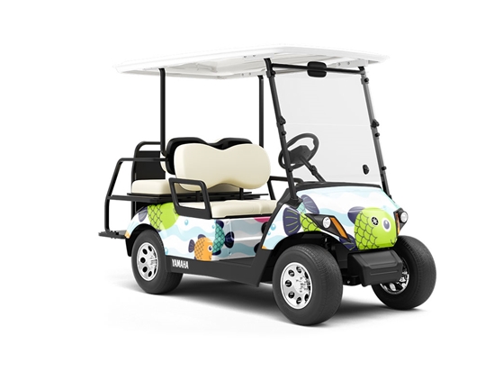 Funny Fins Marine Life Wrapped Golf Cart