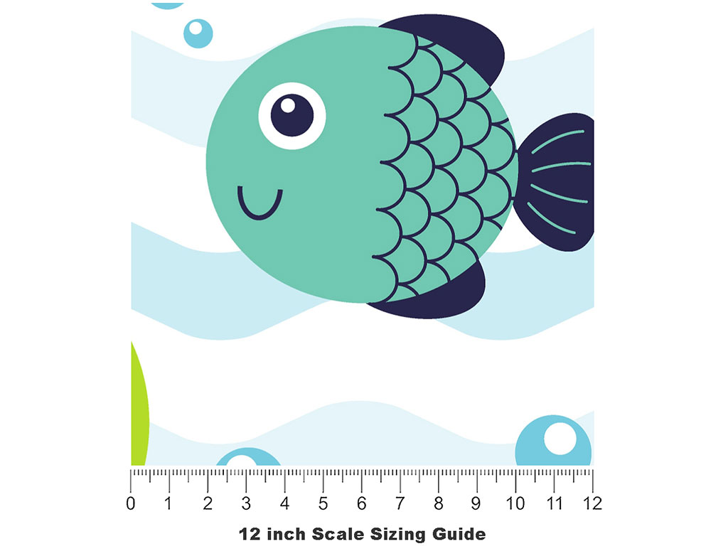 Funny Fins Marine Life Vinyl Film Pattern Size 12 inch Scale