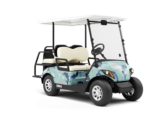 Dancing Dolphins Marine Life Wrapped Golf Cart