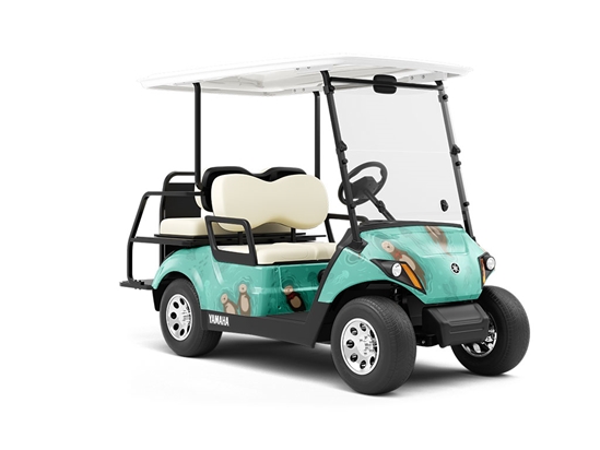 Otter Affection Marine Life Wrapped Golf Cart