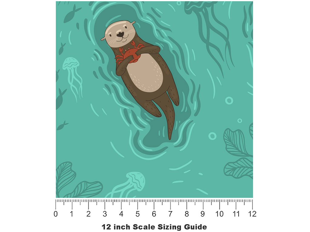 Otter Affection Marine Life Vinyl Film Pattern Size 12 inch Scale