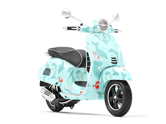 Playful Dolphins Marine Life Vespa Scooter Wrap Film