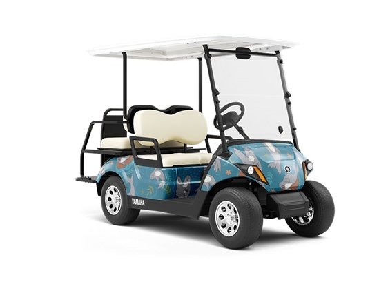 Puppy Love Marine Life Wrapped Golf Cart
