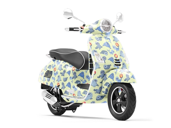 Silly Seals Marine Life Vespa Scooter Wrap Film