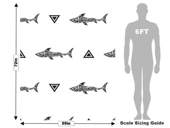 Minimalist Sharks Marine Life Vehicle Wrap Scale