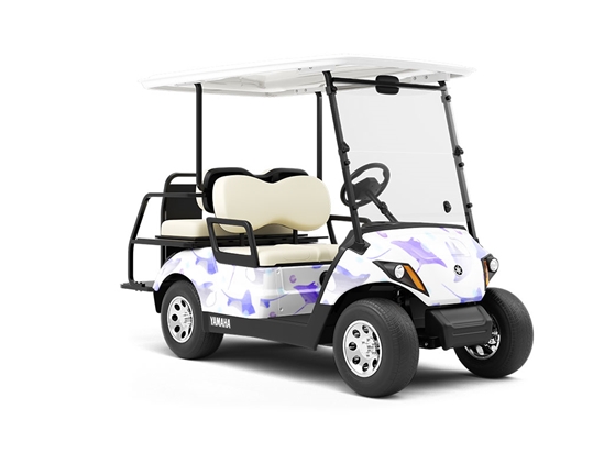 Watercolor Rays Marine Life Wrapped Golf Cart