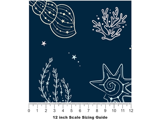 Beachy Constellations Marine Life Vinyl Film Pattern Size 12 inch Scale