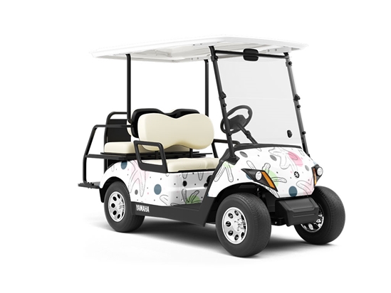 Polka Dots Marine Life Wrapped Golf Cart