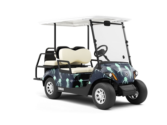 Aequorea Jellies Marine Life Wrapped Golf Cart