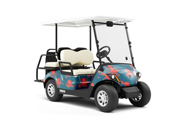 Eight-Armed Shuffle Marine Life Wrapped Golf Cart