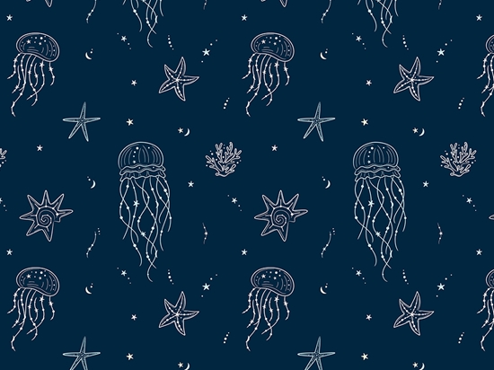 Jellyfish Constellations Marine Life Vinyl Wrap Pattern