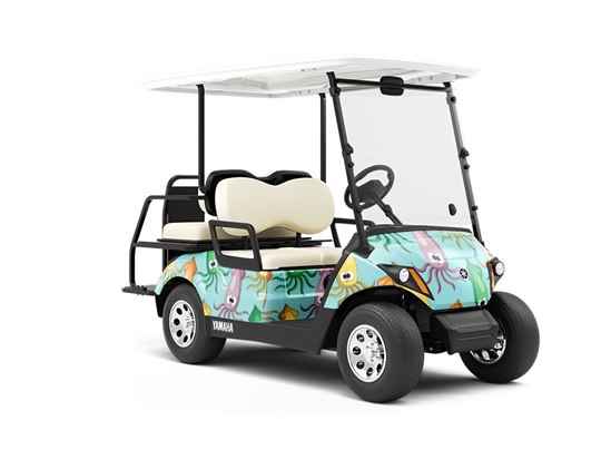 Silly Squids Marine Life Wrapped Golf Cart