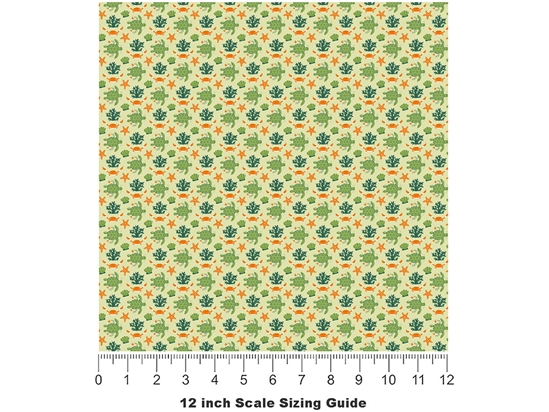 Casual Terrapins Marine Life Vinyl Film Pattern Size 12 inch Scale